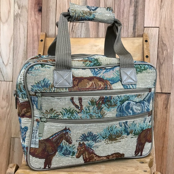 Pioneer Express Handbags - Pioneer Express tapestry horse print travel bag